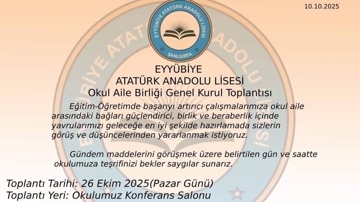 Okul Aile Birliği Genel Kurul Toplantısı